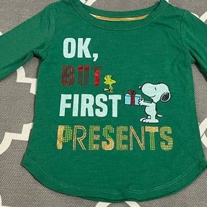 Christmas - Green Snoopy Top